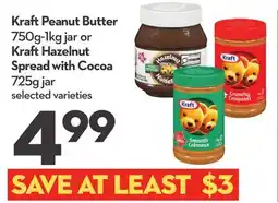 Longo's Kraft Peanut Butter 750g-1kg jar or Kraft Hazelnut Spread with Cocoa 725g jar offer