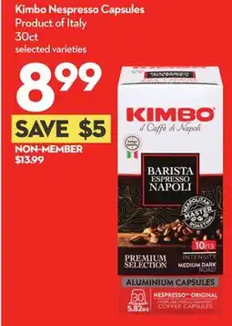 Longo's Kimbo Nespresso Capsules offer
