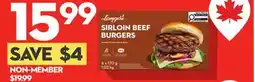 Longo's Sirloin Beef Burgers offer