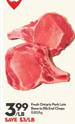 Longo's Fresh Ontario Pork Loin Bone-in Rib End Chops offer