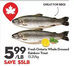 Longo's Fresh Ontario Whole Dressed Rainbow Trout offer