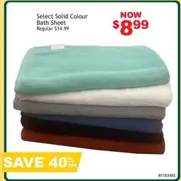Oxford Mills Select Solid Colour Bath Sheet offer