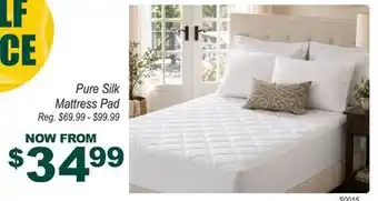 Oxford Mills Pure Silk Mattress Pad offer