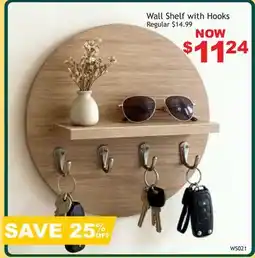 Oxford Mills Wall Shelf with Hooks offer