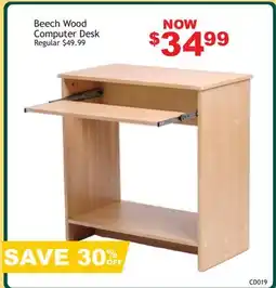 Oxford Mills Beech Wood Computer Desk offer