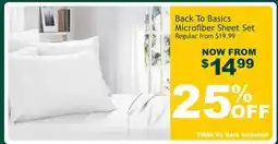 Oxford Mills Back To Basics Microfiber Sheet Set offer