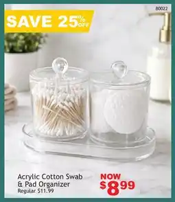 Oxford Mills Acrylic Cotton Swab & Pad Organizer offer