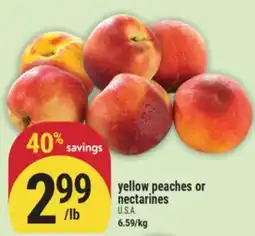 Marché Adonis yellow peaches or nectarines offer