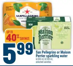 Marché Adonis SAN PELLEGRINO OR MAISON PERRIER SPARKLING WATER offer