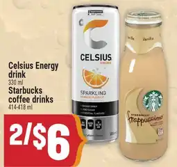 Marché Adonis CELSIUS ENERGY DRINK 330 ML STARBUCKS COFFEE DRINKS offer
