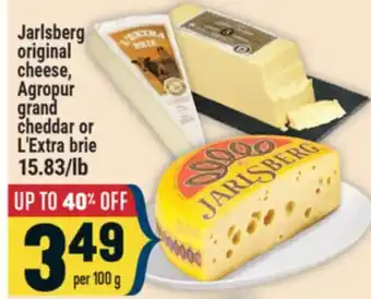 Marché Adonis JARLSBERG ORIGINAL CHEESE, AGROPUR GRAND CHEDDAR OR L'EXTRA BRIE offer