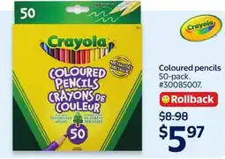 Walmart Crayola Coloured pencils offer
