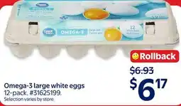 Walmart Omega-3 larger white eggs offer