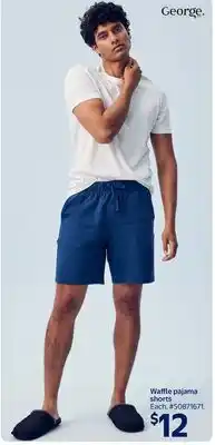 Walmart George Waffle Pajama shorts offer