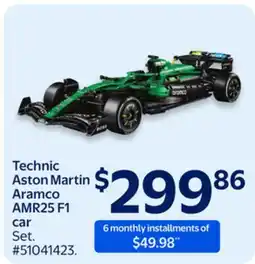 Walmart Technic Aston Martin Aramco AMR25F1 Car offer