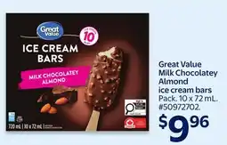 Walmart Great Value Milk Chocolatey Almond ice cream bars offer