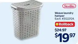Walmart Sterilite Weave laundry hamper offer