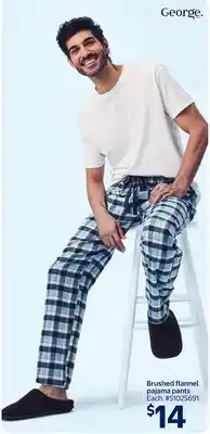 Walmart George Brushed flannel pajama pants offer