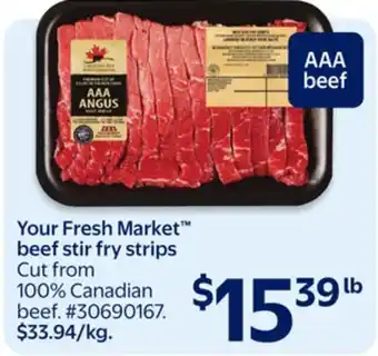 Walmart Your Fresh Market beef stir fry strips offer
