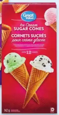 Walmart Great Value ice cream cups 18-pack or sugar cones 12-pack offer