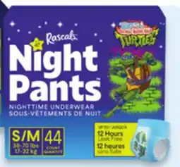 Walmart Rascals girls' Night Pants nighttime underwear offer