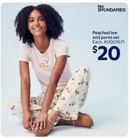 Walmart No Boundaries Peached tee and pants set offer