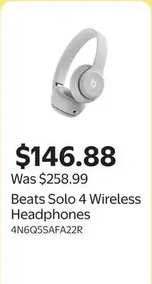 Walmart Beats Solo 4 Wireless Headphones offer