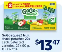 Walmart GoGo squeez fruit snack pouches 22s offer