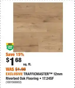 Home Depot EXCLUSIVE TRAFFICMASTER 12mm Riverbed Oak Flooring • 17.24SF offer