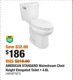 Home Depot AMERICAN STANDARD Mainstream Chair Height Elongated Toilet • offer
