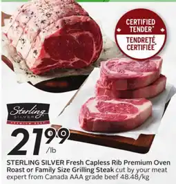 Sobeys Fresh Capless Rib Premium Oven Roast or Family Size Grilling Steak offer