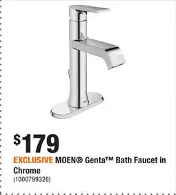 Home Depot EXCLUSIVE MOEN Genta Bath Faucet in Chrome offer