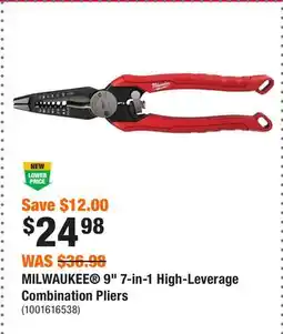 Home Depot MILWAUKEE 9 7-in-1 High-Leverage Combination Pliers offer