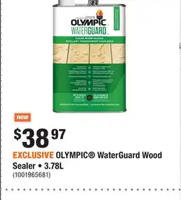 Home Depot EXCLUSIVE OLYMPIC WaterGuard Wood Sealer • offer