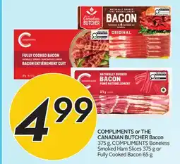 Sobeys Bacon 375 g, Boneless Smoked Ham Slices 375 g or Fully Cooked Bacon 65 g offer