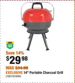 Home Depot EXCLUSIVE 14 Portable Charcoal Grill offer