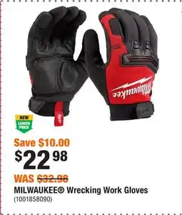 Home Depot MILWAUKEE Wrecking Work Gloves offer