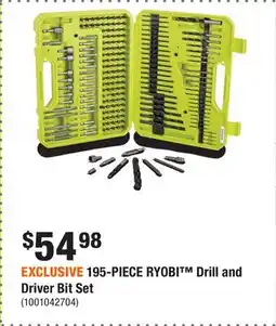 Home Depot EXCLUSIVE 195-PIECE RYOBI Drill and Driver Bit Set offer