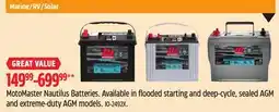 Canadian Tire MotoMaster Nautilus Batteries offer