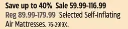 Canadian Tire Woods Selected Self-Inflating Air Mattresses offer