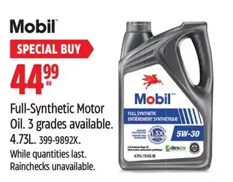 Canadian Tire Full-Synthetic Motor Oil offer
