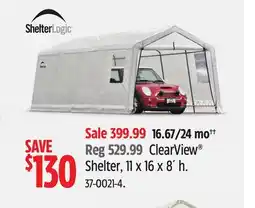Canadian Tire Shelter Logic ClearView Shelter offer