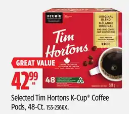 Canadian Tire Selected Tim Hortons K-Cup Coffee Pods offer