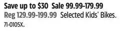 Canadian Tire Supercycle Selected Kids' Bikes offer