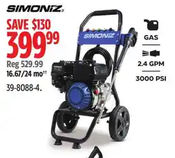 Canadian Tire SIMONIZ Gas Pressure Washer offer