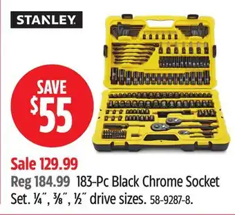 Canadian Tire Stanley 183-Pc Black Chrome Socket Set offer