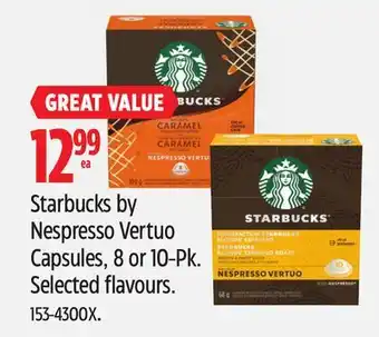 Canadian Tire Starbucks by Nespresso Vertuo Capsules, 8 or 10-Pk offer