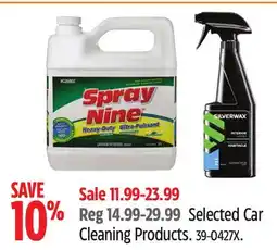 Canadian Tire Spray Nine Selected Car Cleaning Products offer