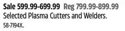 Canadian Tire Selected Plasma Cutters and Welders offer