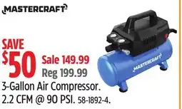 Canadian Tire MASTERCRAFT 3-Gallon Air Compressor offer